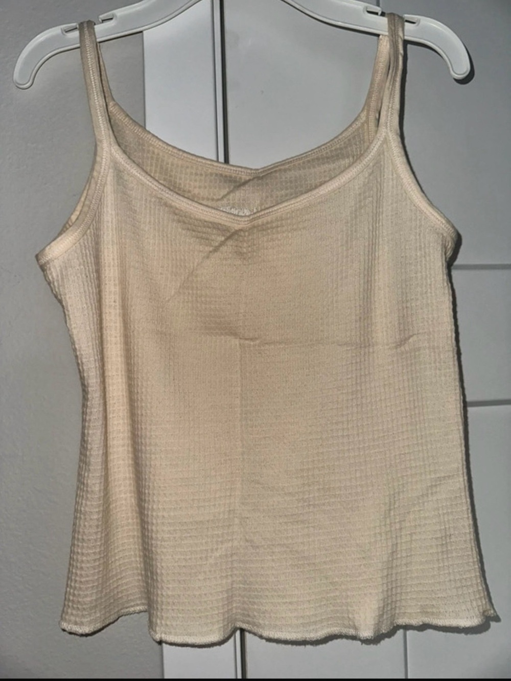 Lauren RL Cream Waffle Knit Tank Top XS